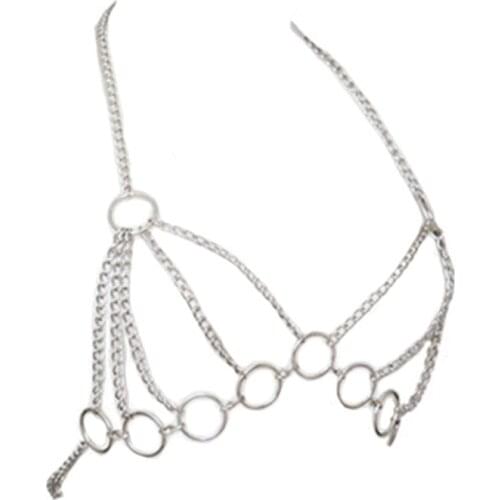 Women Sexy Temptation Reggiseno Metal Chain Bra Mujer Porno Lingerie Halter Bras Fantasia Sosten Fetish Lenceria