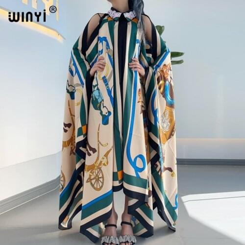 WINYI sukienka Fashion Summer kimono Dress free Size Womens Half Sleeve Floral Printed Elegant Casual Vacation Loose Dresses