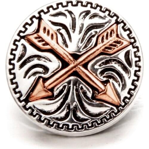 7 Styles Metal Love Heart Snap Jewelry Gold Rose Gold Arrow Star Snap Buttons Jewelry DIY 18MM Snaps Bracelet Accessories