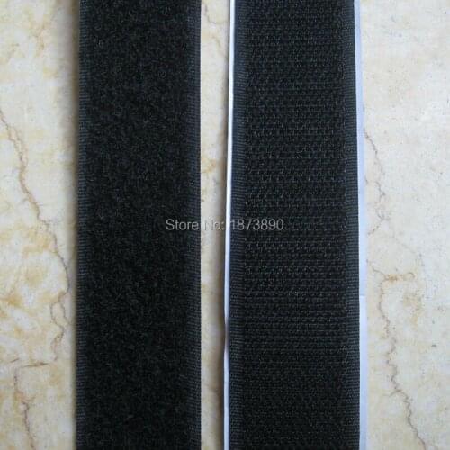 10 yard 25mm 1'' Self Adhesive Hook Loop Tape Strong adhesive backing hard soft side High quality Black