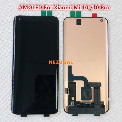 6.67" Original AMOLED For Xiaomi Mi 10 LCD Screen Display+Touch Screen Digitizer For Xiaomi Mi10 Pro LCD Display Assembly