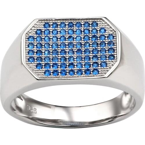 925 Sterling Silver Men Ring Band Micro-paved Cubic Zirconia CZ Party Wear Fathers Day Gift Jewelry R0083