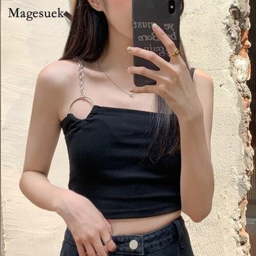 Korean Solid Cotton Sleeveless Shirt Chic Summer Sleeveless Short Tops for Women Sexy Party Slim Casual Women Tops Blusa 14179