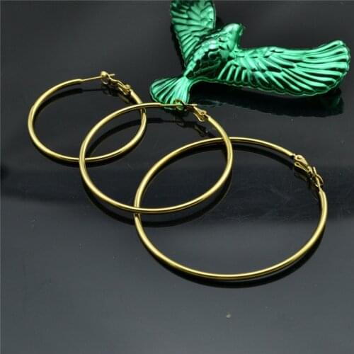 Big circle Hoop Earrings for women Fashion jewelry gold stainless Steel ring ear Exaggerated wild Pretty girl Ladies earrings