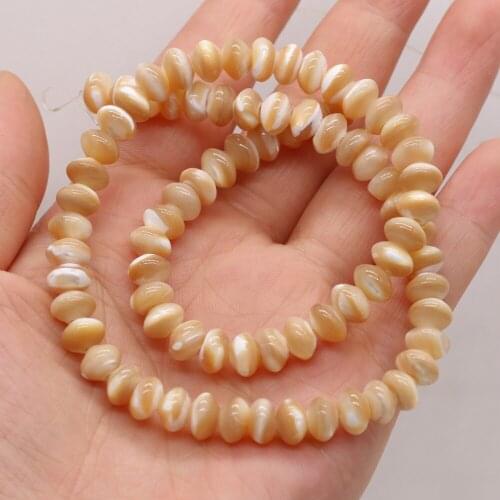 Natural Shell Beaded Brown Trochus Abacus Shape Mother Of Pearl Mop Shell Beads For Women Jewelry Making DIY Bracelet Necklace