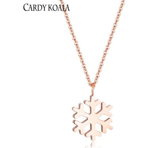 Mori series simple titanium steel snowflake net red female clavicle chain rose gold pendant necklace rose gold jewelry