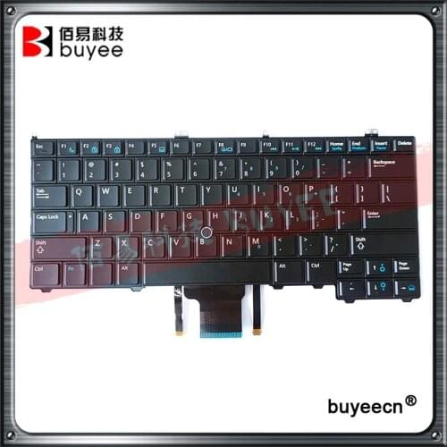 Black Laptop US Keyboard Backlight Trackpoint For DELL E7440 E7420 E7240 E7420D 12 7000 US Keyboard Replacement