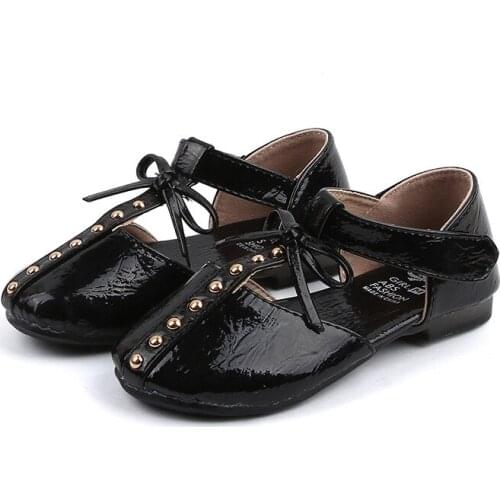 CNFSNJ spring autumn girls leather kids princess Flats children shoes rivet sneakers toddler trainers New Arrivals 21-30