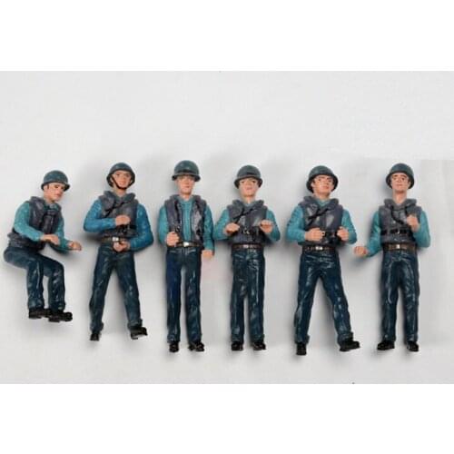 1:25 resin figure 78mm American torpedo boat crew of World War II - 6 pcs/packet