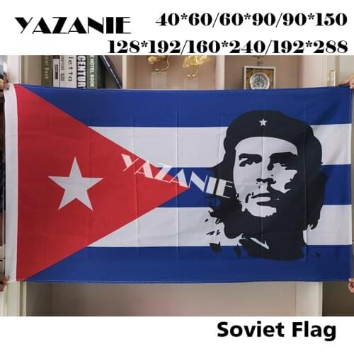 YAZANIE Cuba Freedom Fighter Hero EI CHE Ernesto Guevara Flags and Banners CHE GUEVARA Cuba Flag with Brass Grommets