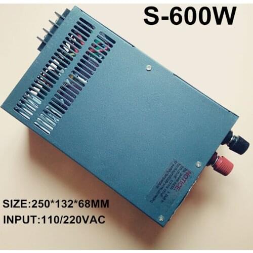 Switching power supply 5V 100A 600W 12v 24V 27V 36V 48V 110~230VAC single output input for cnc cctv led light