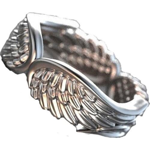 Angel Wings Ring For Women Wedding Party Jewelry Vintage Silver Color Feather Angel Rings Daily Wear Finger Ring Accessories