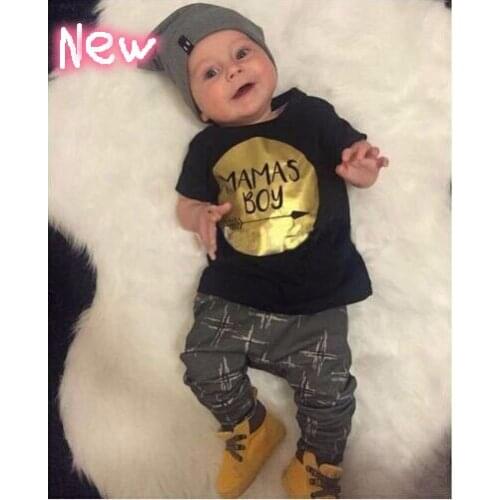 Summer 2018 Hot sell Baby Boy Girl Clothes Sets Letter Printed T Shirt+Pants 2 Pcs Infants Clothes Newborn Baby Clothing Sets