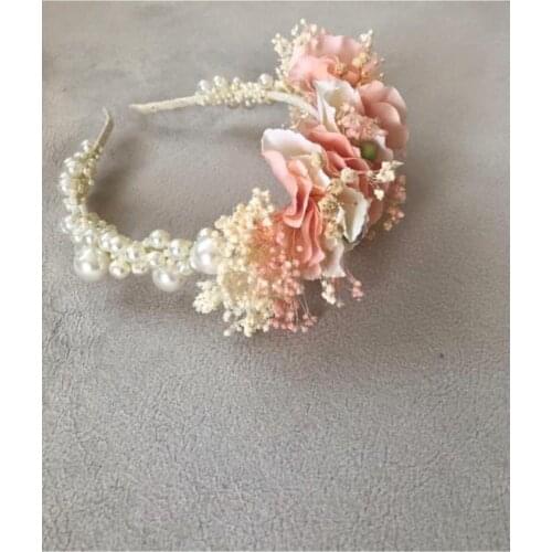 Handmade crown bride crown spring flowers baby shower dried flowers mothers crown birthday tiara newborn custom design