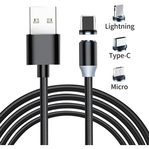 Magnetic Micro USB Cable Magnet Plug Type C Charge 3 In 1 Cord for iPhone Huawei Samsung XiaoMi Magnet Charge Wire