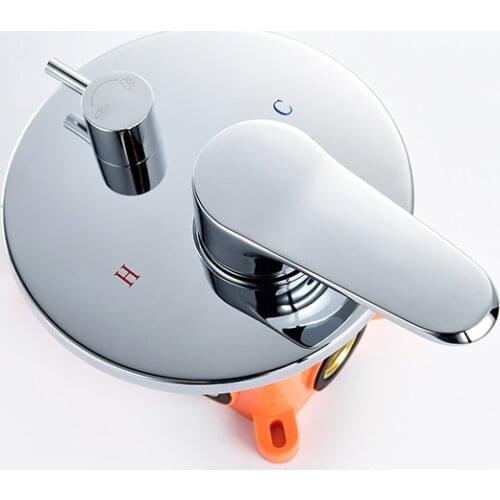 Copper chrome-plated dual-function cold and hot wall-mounted embedded box shower body concealed water mixing valve body