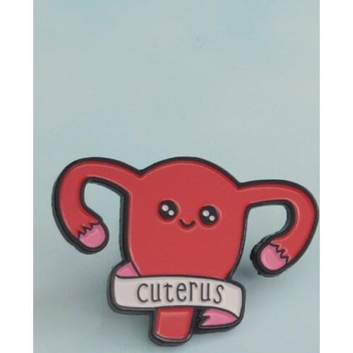 Human Organs Uterus Brooch Backpack Badges Enamel Pins Shirt Lapel Broche for Men Women Badge Pines Brooches Jewelry Accessories