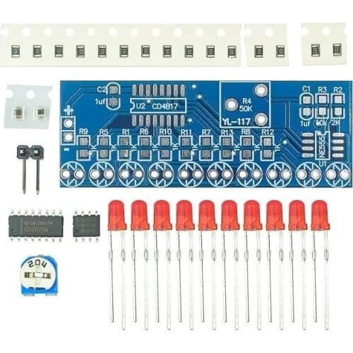 Smart Electronics Kits NE555+CD4017 Light Water Flowing Light LED Module DIY Kit