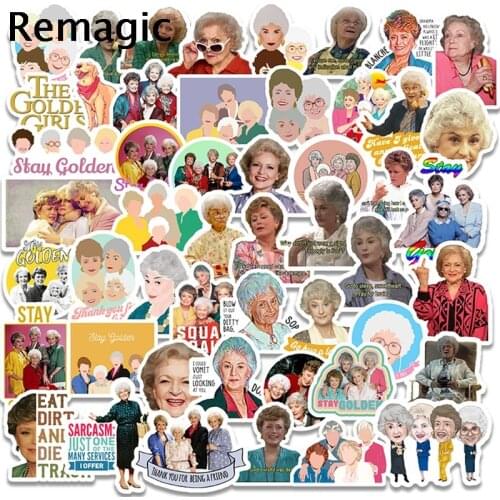 50pcs Feminist stay golden girl Anime Children Scrapbooking Stickers Waterproof PVC Skateboard Guitar Suitcase Funny Graffiti