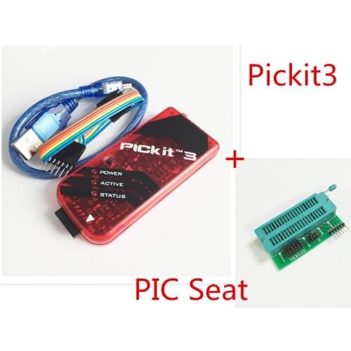 PICKIT3 PIC KIT3 PICKIT 3 Programmer Offline Programming PIC Microcontroller Chip Monopoly+PIC Programmer adapter seat