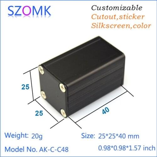 4 pcs, 25*25*40mm aluminum equipment case junction box electronic project box diy electronic box for pcb aluminum housing