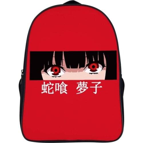 Kakegurui Backpack Anime Cosplay Jabami Yumeko 3D Print Beautiful Girl Cute Shoulder Unisex Travel School Bags For Teenage