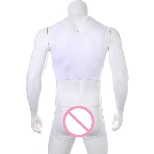 Sexy Men Undershirt Backless Bodysuit Open Crotch Gay Underwear Erotic Lingerie One Piece Singlet Wrestling Leotard