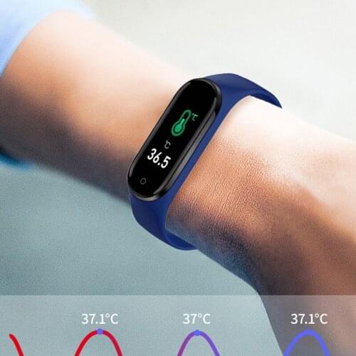 Smart Wearable Pedometer Silicone Smart Upgrade Version Temperature Sensing Color Screen Smart Bracelet