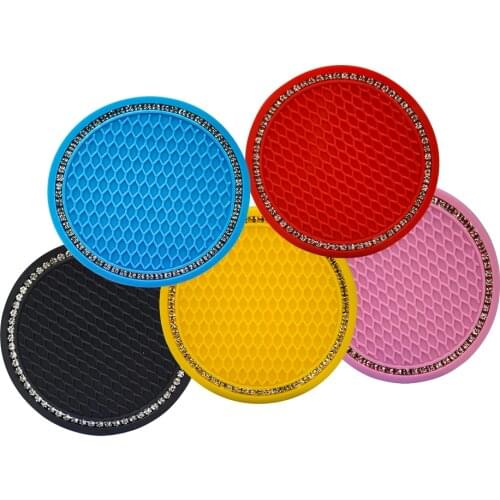 Universal Car Gadget Mats Honeycomb Water Creative Coaster StorageTreadmill Anti-slip Interior Accessories Rubber Pad Anti Slip
