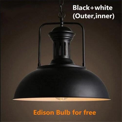 Retro Loft Industrial Indoor Lighting Vintage Pendant Lights E27 Edison Bulb Iron Lampshade Light Fixture Single Hanging Lamps