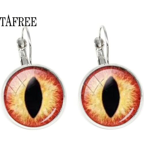 TAFREE Vintage Dragon Evil Eyes Clips Earrings Handmade Glass Colors Eyes Earrings For Women Color Fashion Jewelry EY241