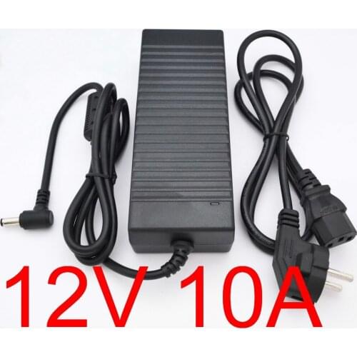 10PCS High quality DC 12V 10A Switch power supply, 120W power adapter EU, US, AU, UK.For LED Light And LCD Monitor CCTV