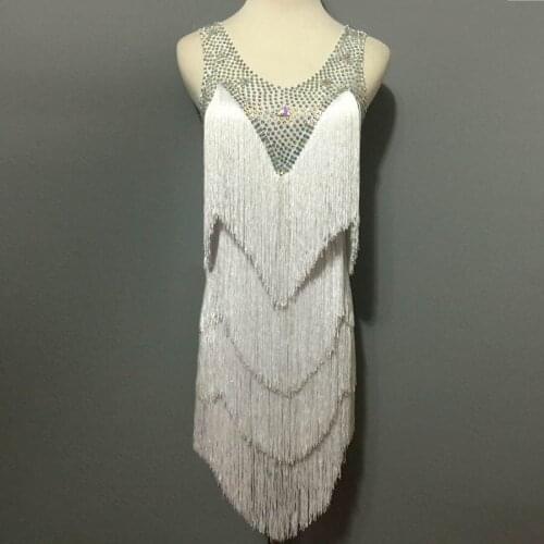 New style latin dance costume sexy stones tassel latin dance dress for women girl latin dance competition dresses A69 S-4XL