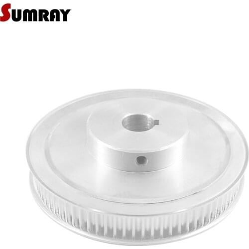 SUMRAY 5M Keyway Timing Pulley 80T 12/16/17/18/19mm bore keyway diameter 5/6mm 16/21mm width Gear Belt Pulley for Laser Machine