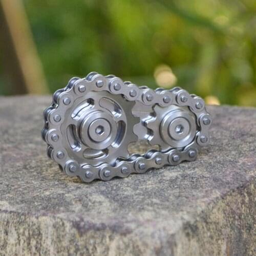 Stainless Steel Sprocket Metal Flywheel Toy Gear Chain Decompression Fingertip Spinning Top Gift Roadbike Spinner