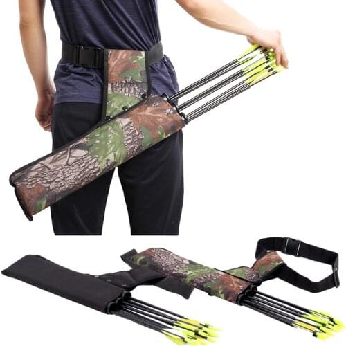 1Pc Portable 3 Point Canvas Arrow Quiver Double Strape Shooting Bag Hunting Case