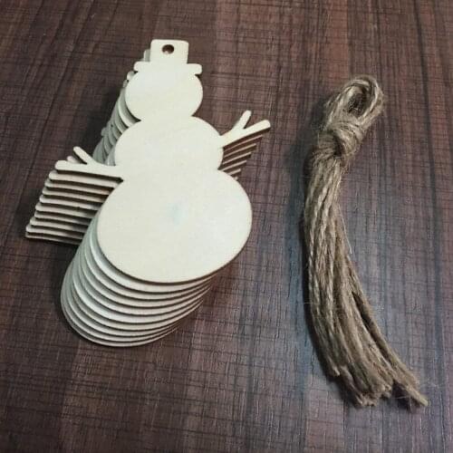 10PCS DIY Christmas Deer Head Reindeer Xmas Tree Hanging Wooden Pendants Ornaments Party Decorations For Home Kids Gift