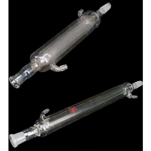200-400mm Joint #19 #24 #29 Double Layer Borosilicate Glass Straight Condenser Distillation Ware Heat Resistant