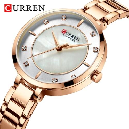 2021 CURREN New Women Watches Luxury Brand Rose Gold Quartz Ladies Wrist Watch Bracelet Waterproof Female Clock relogio feminino