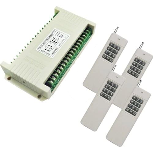 3000m Long Range AC220V 12 CH 12CH Wireless Remote Control LED Light Switch Relay Output Radio RF Transmitter And Receiver