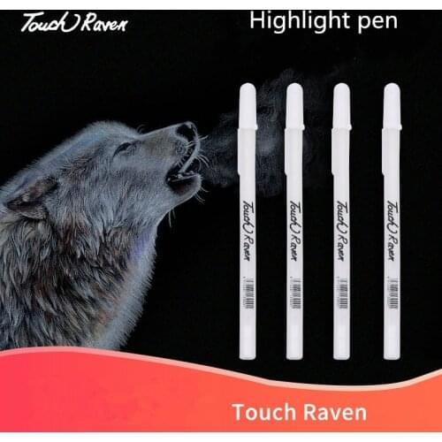 4pcs White Gold Silver Highlight Pen Marker Pen Black Card Glass CD Tire Drawing Painting Comic Art School Office Stationery