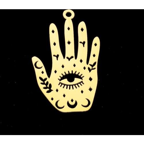 5pcs/lot 100% Stainless Steel Palm Eyes DIY Earring Pendant Charm Wholesale Factory Prices Never Fade