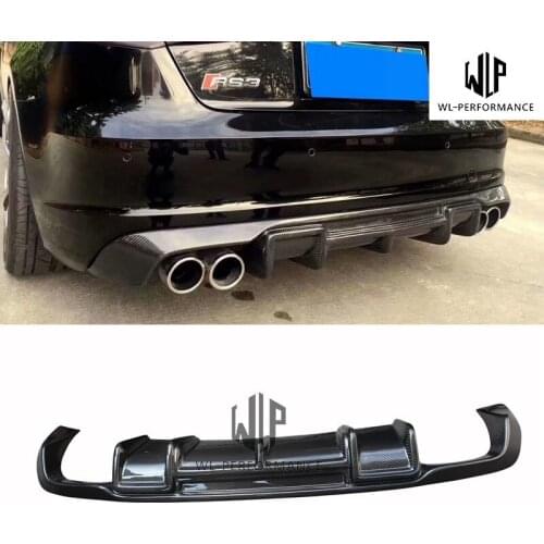 A3 Sline S3 R Style Carbon Fiber Rear Lip Diffuser Car Styling For Audi A3 Sline S3 Sedan 4 door Car Body Kit 2013-UP