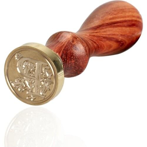 Alphabet Letter P Wax Seal Stamp Retro Wood Sealing Wax Classic Initial Stamp Retro Wood Scrapbooking DIY Post Decorative