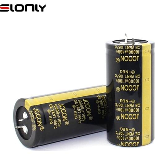 2pcs-10pcs 35x70mm 10000uF 100V JCCON Horn Black Gold Audio Amplifier Filter Aluminum Electrolytic Capacitors