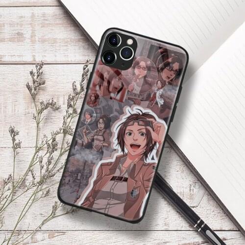 Hange Zoe Shingeki No Kyojin Glass Soft Silicone Phone Case FOR IPhone SE 6s 7 8 Plus X XR XS 11 12 Mini Pro Max Cover Shell