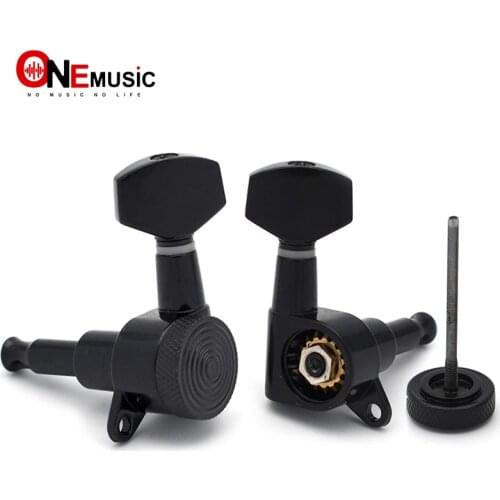 Black Locked String Guitar Tuning Pegs Tuners Machine Heads for Folk Acoustic Electric Guitar
