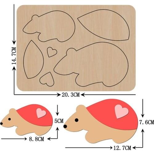 Bear family wooden cutting dies Mold & punch die template for cutter fabric leather diy doll pendant kids birthday gift
