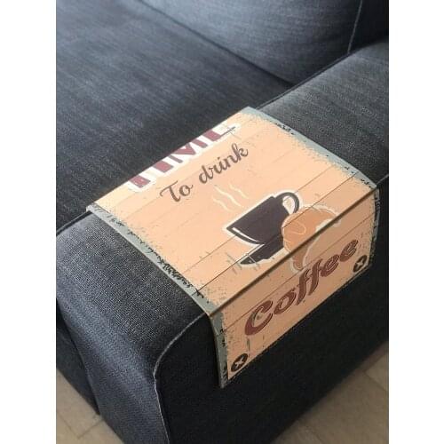 Printed Wooden Sofa and Armrest Edge Tray