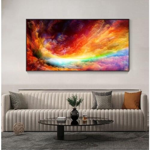 For Home Canvas Pictures No Frame Abstract Painting Colorful Clouds Poster Wall Art Posters Room Decoration Picture